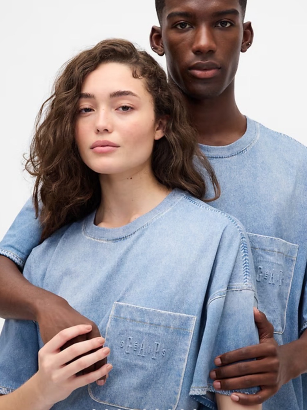 GAP x BÉIS Washed Denim Pocket Shirt Size XS/S - Picture 5 of 5